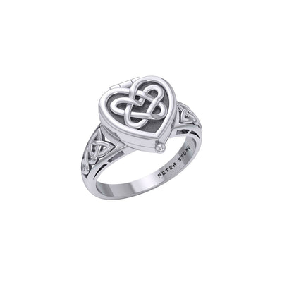 Celtic Heart Silver Poison Ring TRI2455