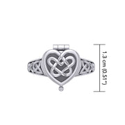 Celtic Heart Silver Poison Ring TRI2455
