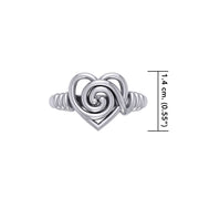 Spiral of growth, evolution, and progression. Its continuous, winding form suggests ongoing development and expansion sterling silver Ring by Peter Stone Jewelry TRI2481