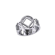 NA Recovery Silver Band Ring TRI2494 - Wholesale Jewelry
