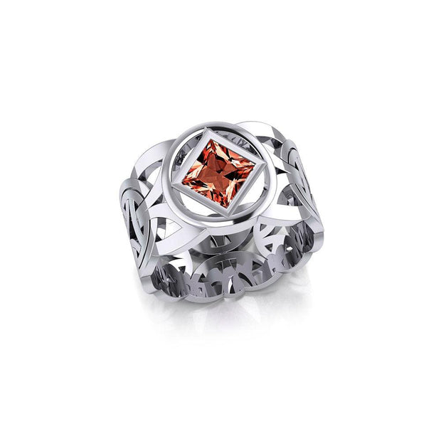 Viking Silver Ring with NA Recovery Gemstone TRI2496 - Wholesale Jewelry