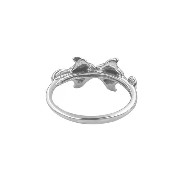 Double Manta Rays Sterling Silver Ring by DiveSilver TRI2504 - Wholesale Jewelry