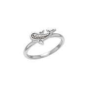 Aboriginal Whale Shark Small Silver Ring by DiveSilver TRI2516