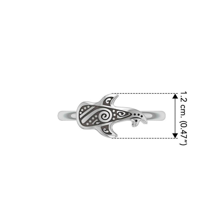 Aboriginal Whale Shark Large Silver Ring by DiveSilver TRI2518