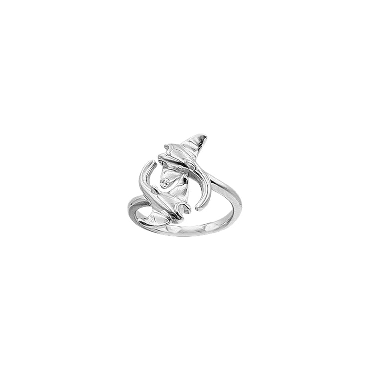 DiveSilver Twin Manta Rays Sterling Silver Ring TRI2531