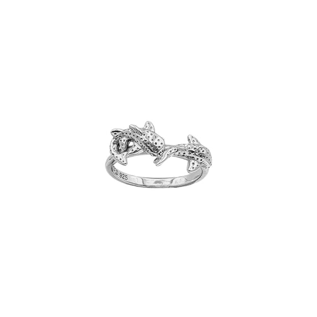 DiveSilver Triple Whale Sharks Sterling Silver Ring TRI2532