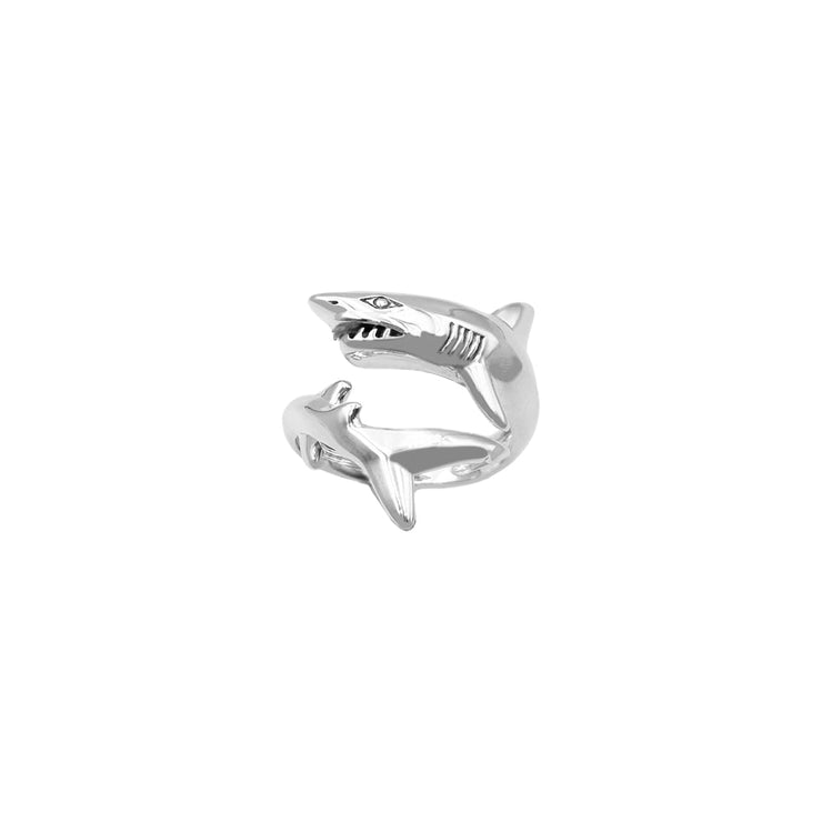 The Great White Shark Sterling Silver Wrap Ring by DiveSilver TRI2540