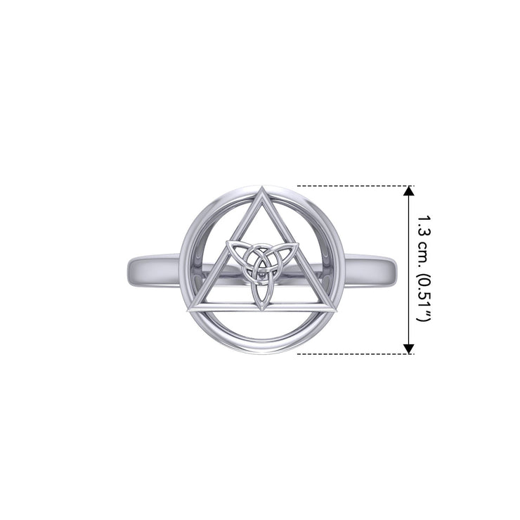 AA Recovery Symbol with Triquetra Sterling Silver Ring TRI2546