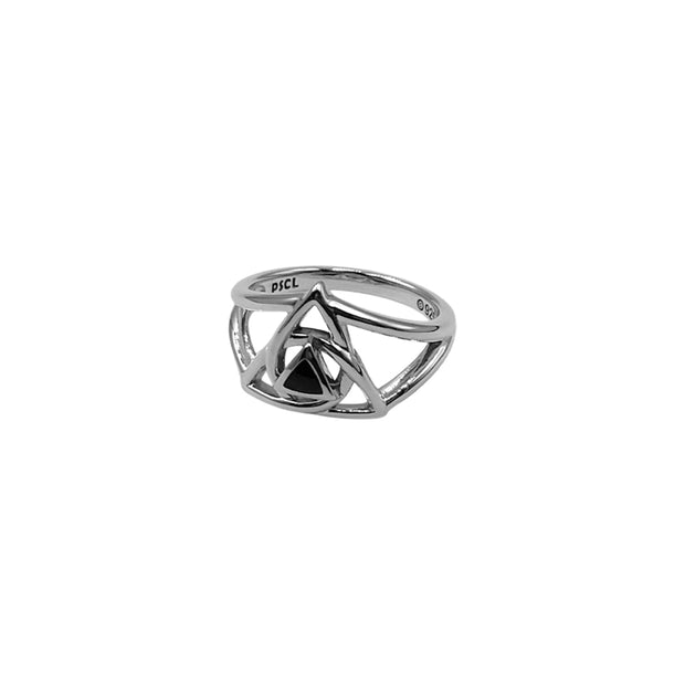 Peter Stone Trinity with AA Recovery Inlaid Stone Sterling Silver Ring TRI2548