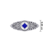 Ornamental NA Recovery Symbol Sterling Silver Ring with Inlay TRI2554