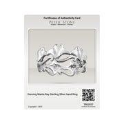 Dancing Manta Ray Sterling SIlver band Ring TRI2557