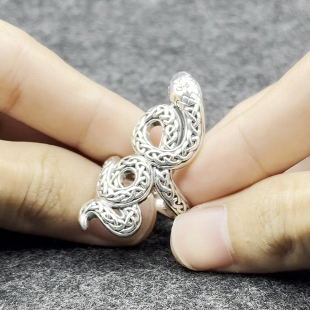 Celtic Spirit Snake Sterling Silver Ring TRI2560