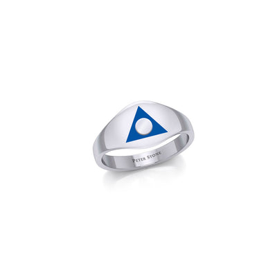 Al-Anon Sterling Silver Ring with Blue Enamel TRI2562