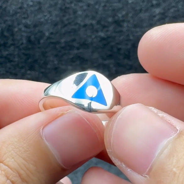 Al-Anon Sterling Silver Ring with Blue Enamel TRI2562