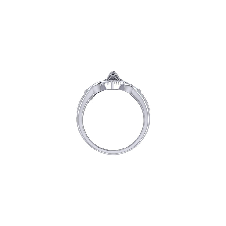 Triple Snake with Celtic Heart Sterling Silver Ring TRI2567