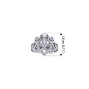 Triple Snake with Celtic Heart Sterling Silver Ring TRI2567