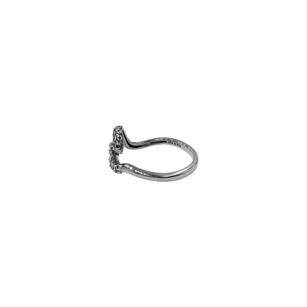 Wave with Octopus Tentacles Sterling Silver Ring TRI2575