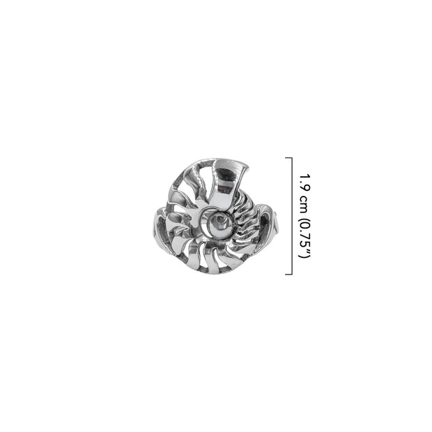 DiveSilver Nautilus and Wave Sterling Silver Ring TRI2576