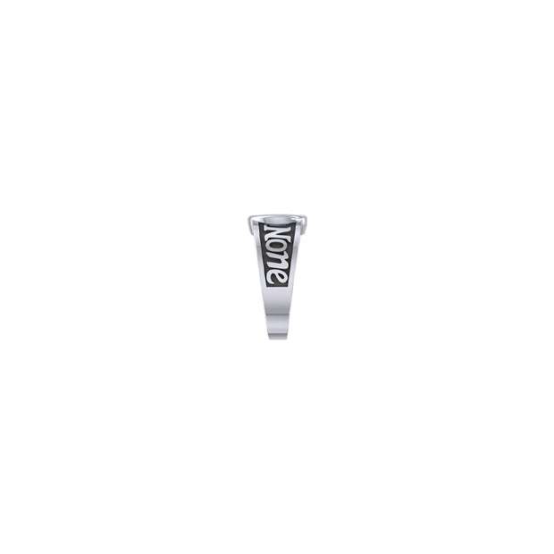 Harm None with Peace Symbols Sterling Silver Ring TRI2579