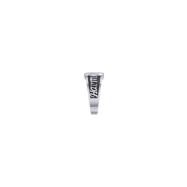 Harm None with Peace Symbols Sterling Silver Ring TRI2579