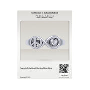 Peace Infinity Heart Sterling Silver Ring TRI2580