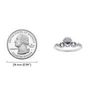 Shell with Octopus Tentacles Sterling Silver Ring TRI2582