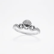 Shell with Octopus Tentacles Sterling Silver Ring TRI2582