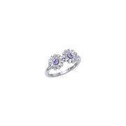 Daisy Sterling Silver Ring with Gemstones TRI2589