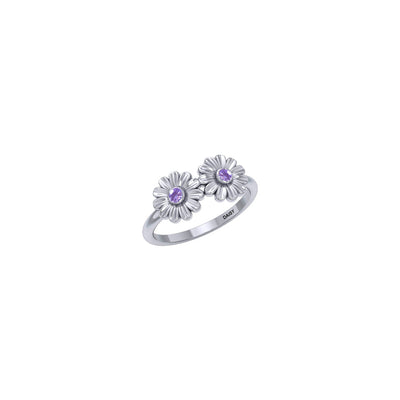 Daisy Sterling Silver Ring with Gemstones TRI2589