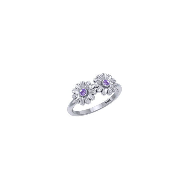 Daisy Sterling Silver Ring with Gemstones TRI2589