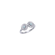 Daisy Sterling Silver Ring with Gemstones TRI2589