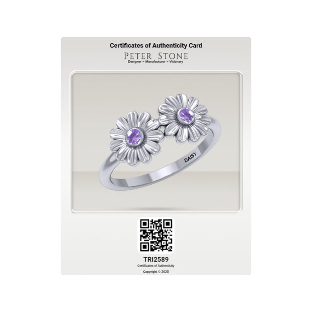 Daisy Sterling Silver Ring with Gemstones TRI2589