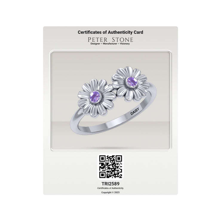 Daisy Sterling Silver Ring with Gemstones TRI2589