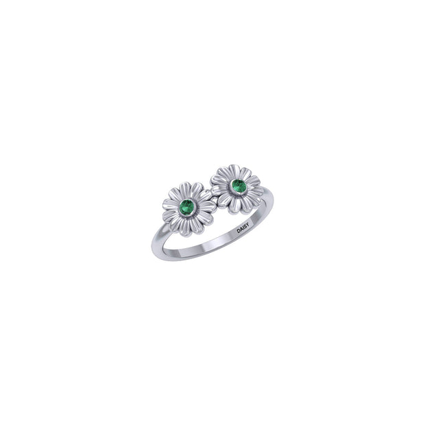 Daisy Sterling Silver Ring with Gemstones TRI2589
