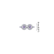 Daisy Sterling Silver Ring with Gemstones TRI2589