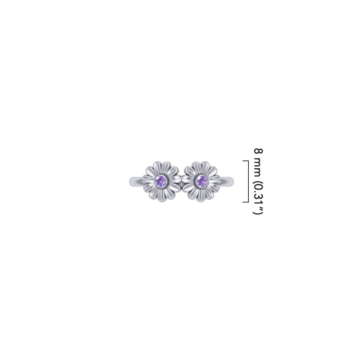 Daisy Sterling Silver Ring with Gemstones TRI2589