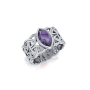 Borre Silver Ring with Marquise Gemstone TRI574