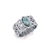 Borre Silver Ring with Marquise Gemstone TRI574