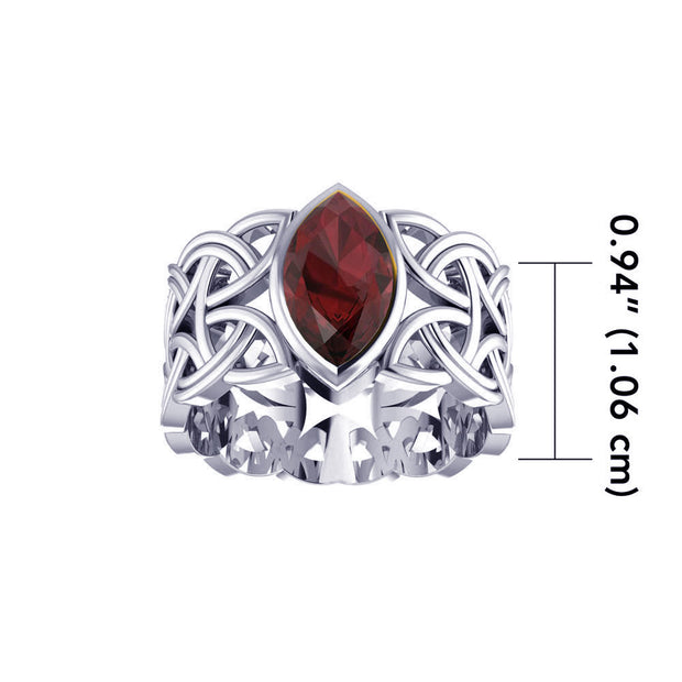 Borre Silver Ring with Marquise Gemstone TRI574