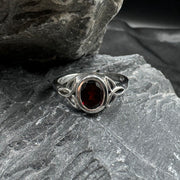 Celtic Triquetra Sterling Silver Ring With Gemstone TRI887