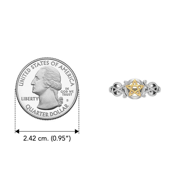 Silver Pentagram Pentacle Ring TRV1745 - Wholesale Jewelry