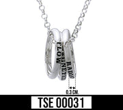 Empowering Words Flow, Magnitize, Radiate Sterling Silver Ring With Chain TSE031