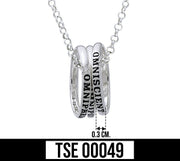 Empowering Words Omniscient Omnipotent Omnipresent Sterling Silver Ring With chain TSE049