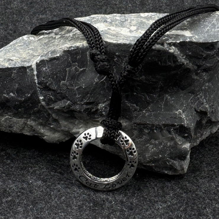 Cat Lover Sterling Silver Pendant and Cord Set TSE261
