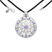 Compass Rose Sterling Silver Gemstone Necklace Set TSE688