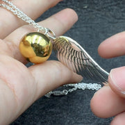 Angels Wing Sterling Silver Necklace With Globe Ball TSE711P