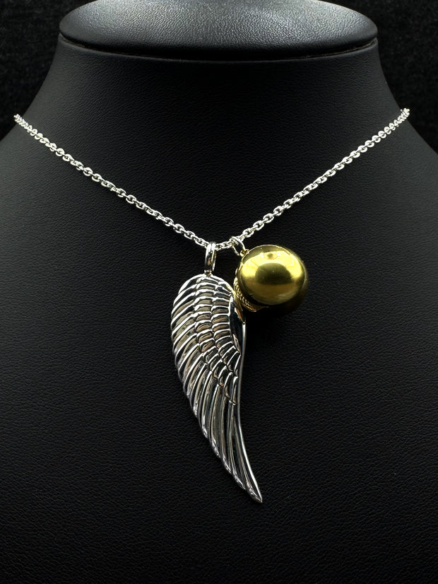 Angels Wing With Globe Ball Necklace TSE711P