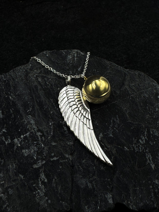 Angels Wing With Globe Ball Necklace TSE711P