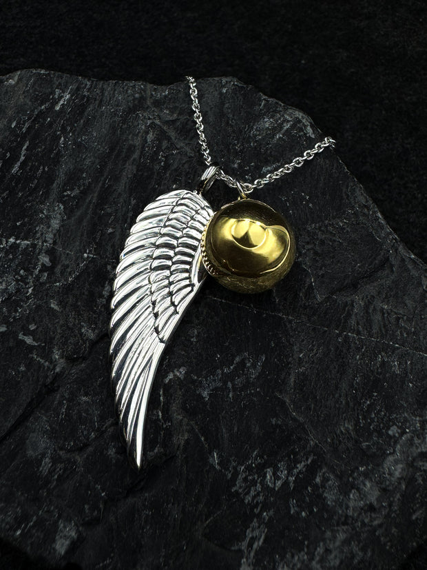 Angels Wing With Globe Ball Necklace TSE711P