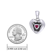 Manatees Silver Pendant with Heart Gemstone and Chain Set TSE735